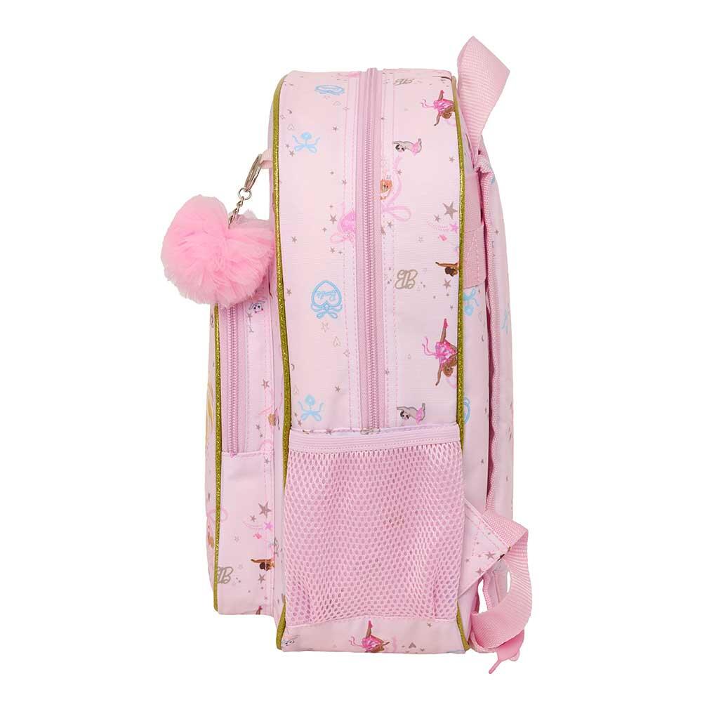 Mochila Escolar Infantil Barbie Ballet, Adaptável a Carrinho com Bolso, Rosa 3/3