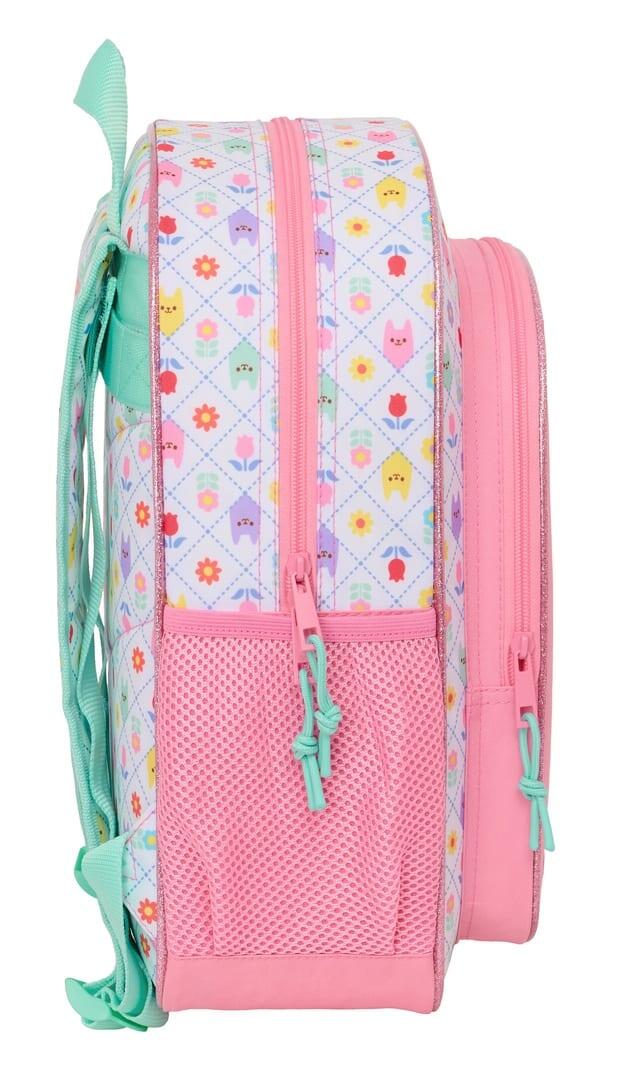 Mochila escolar infantil da Gabby's Dollhouse, adaptável a um carro rosa e 3/3