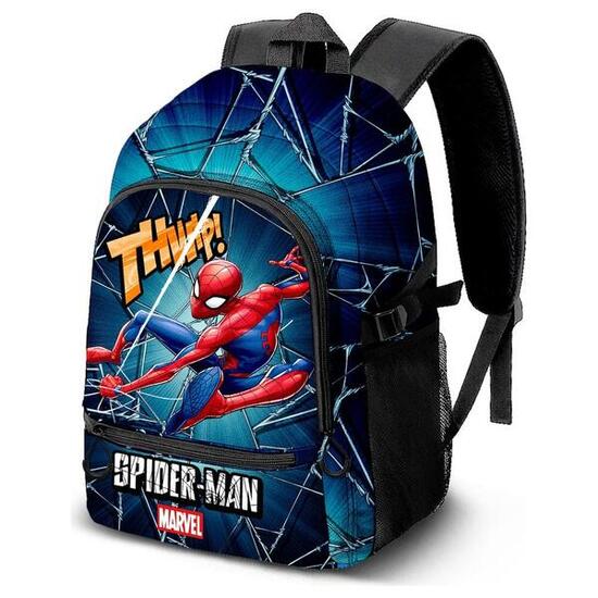 Sac à dos scolaire Spiderman pour enfants, bretelles réglables, 41 cm, bleu et