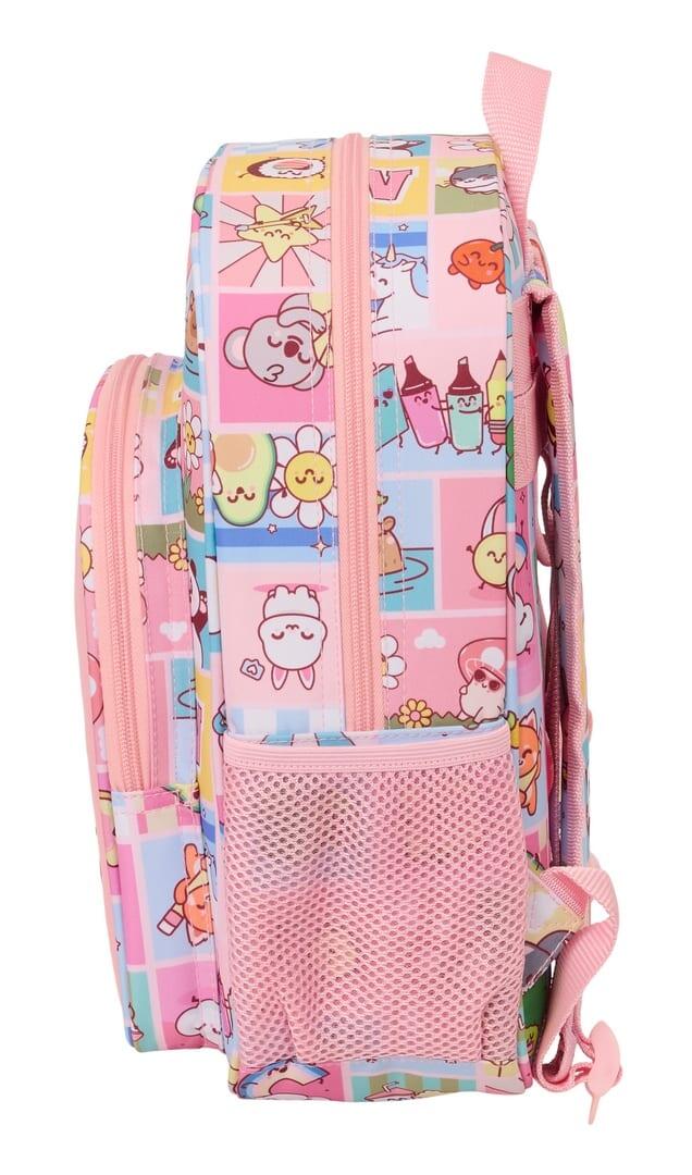 Mochila escolar infantil Mr. Wonderful, adaptável a carrinhos, rosa com bolso. 3/3