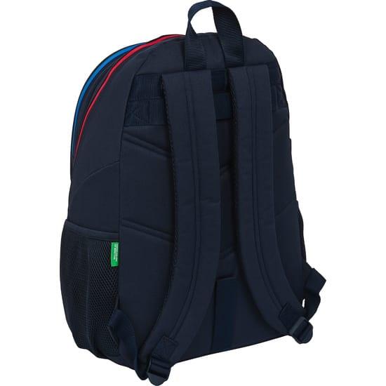 Sac à dos Benetton adulte avec porte-bouteille, bleu marine, compatible avec un 2/3