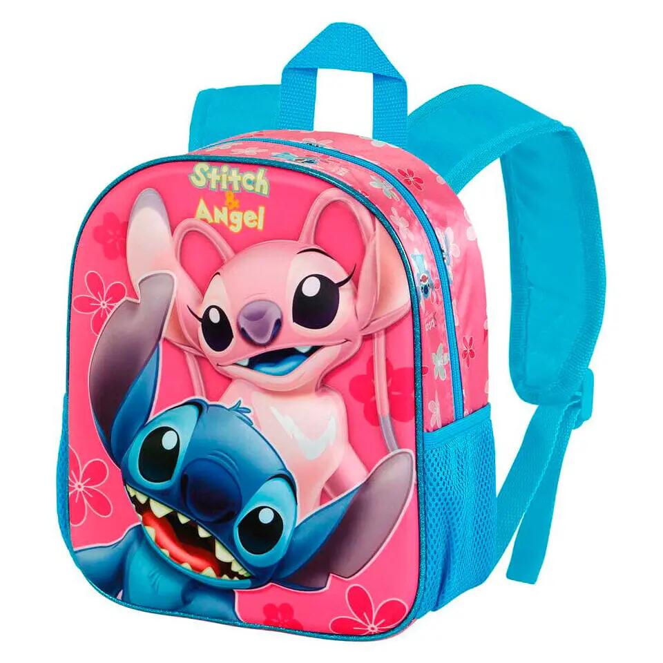 Zaino 3D Stitch per bambini con cerniera e tasche laterali, rosa 2/4