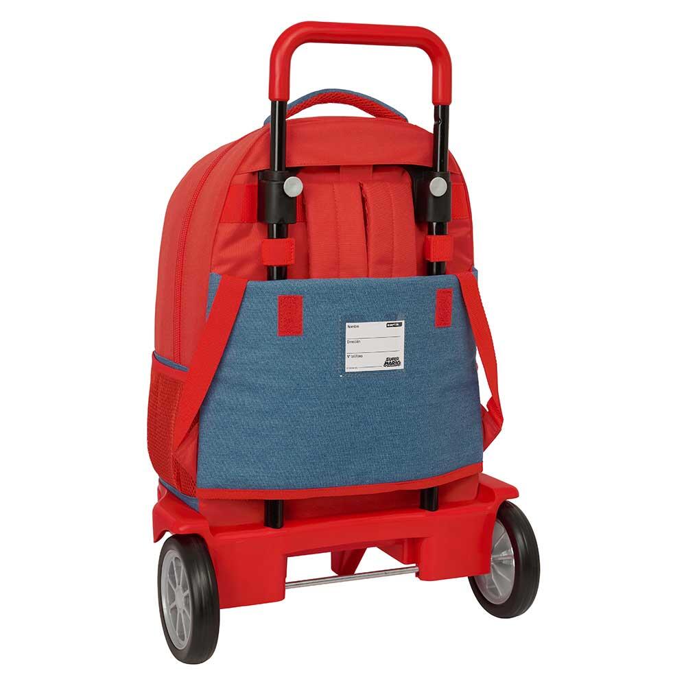Sac à dos scolaire Super Mario pour enfants, avec roulettes et poche avant 2/3
