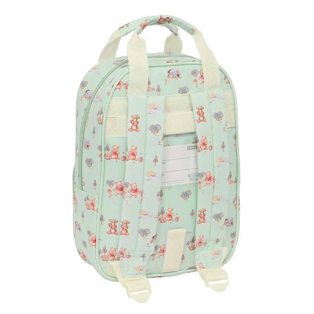 Mochila infantil do Ursinho Pooh com bolso frontal, verde menta, 28 cm 2/3