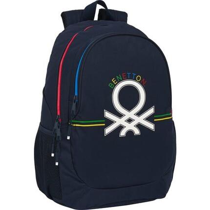 Sac à dos Benetton adulte avec porte-bouteille, bleu marine, compatible avec un