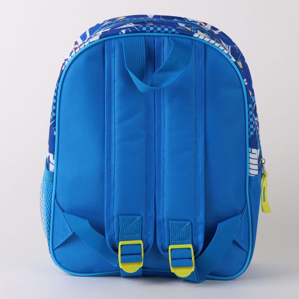 Mochila escolar infantil Sonic 3D, feita de poliéster e EVA com porta-garrafa 2/6