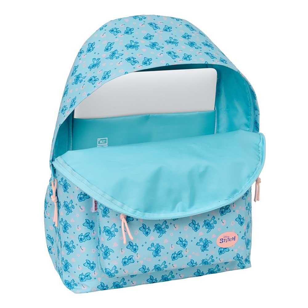 Mochila infantil Stitch para laptop de 14,1" com bolso frontal - Azul 4/4
