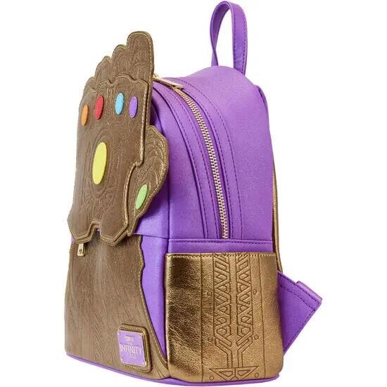 Zaino Thanos per adulti in poliuretano con spallacci regolabili, oro e viola 4/4