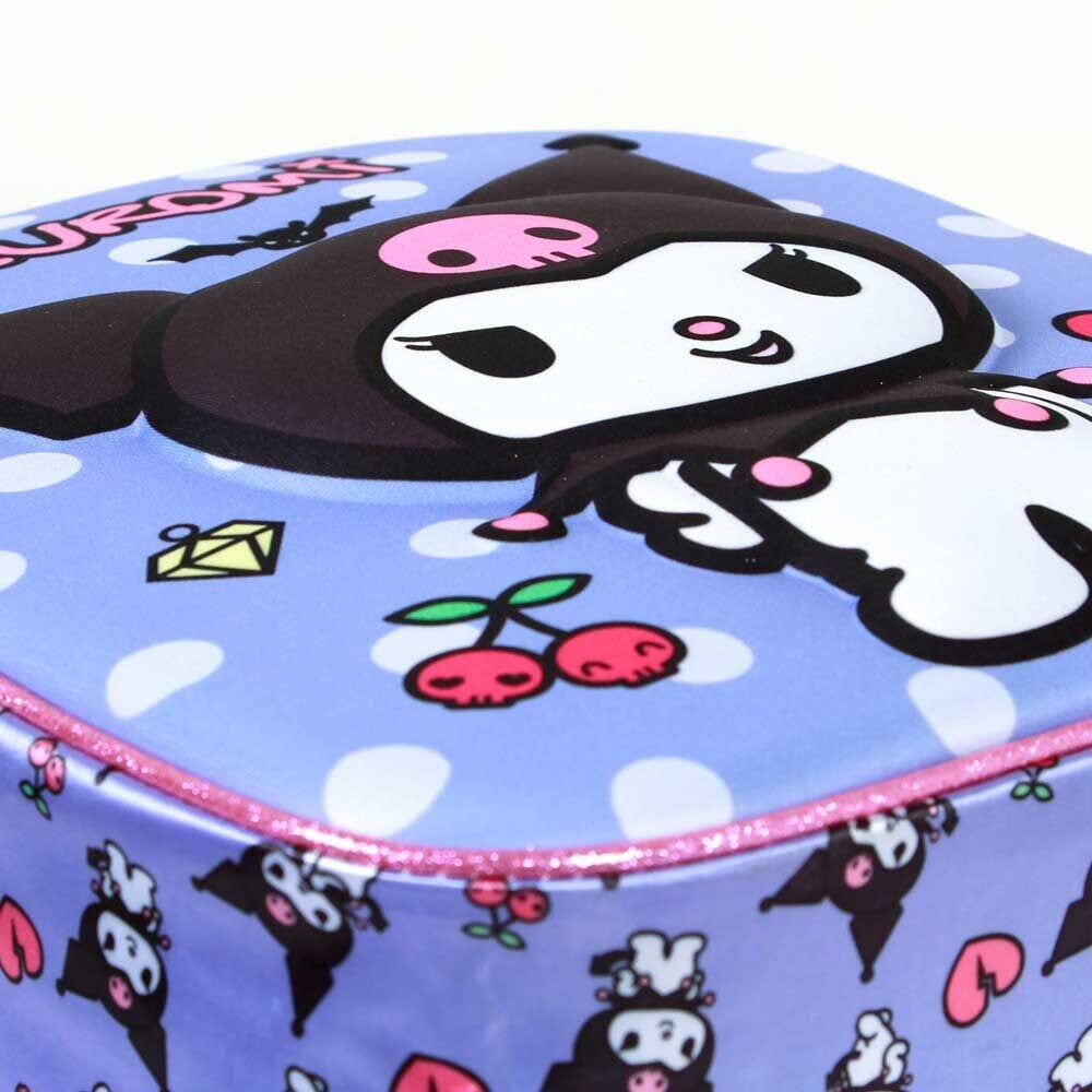 Zaino 3D per bambini Kuromi Hello Kitty e amici, 30 cm, lilla e rosa 4/4
