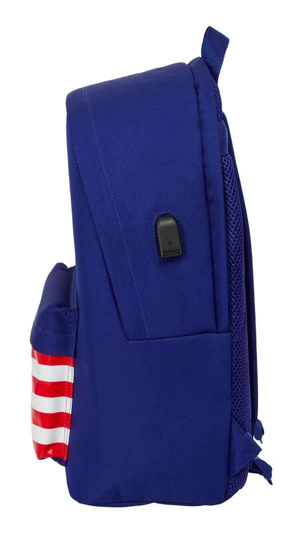 Mochila para laptop Atlético de Madrid para adultos com porta USB e bolso 3/6