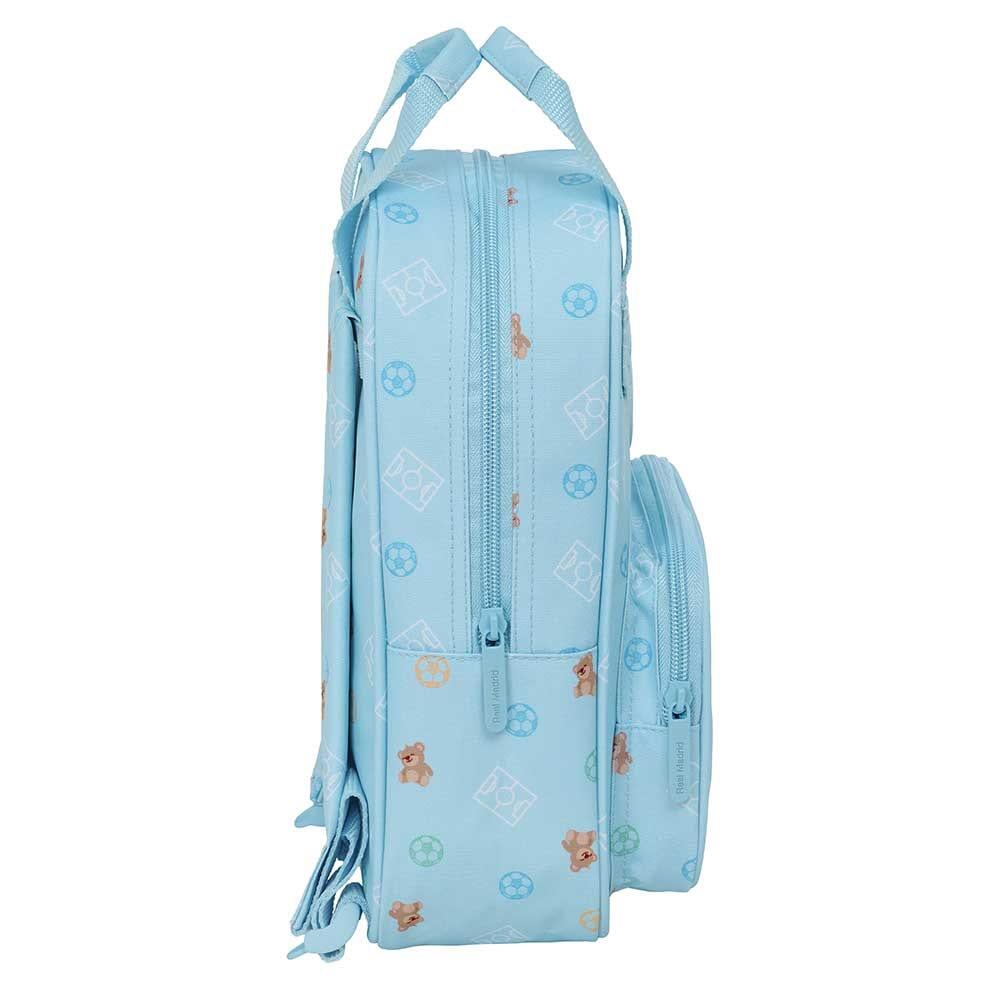 Mochila infantil pré-escolar do Real Madrid com bolso frontal, azul claro 3/3
