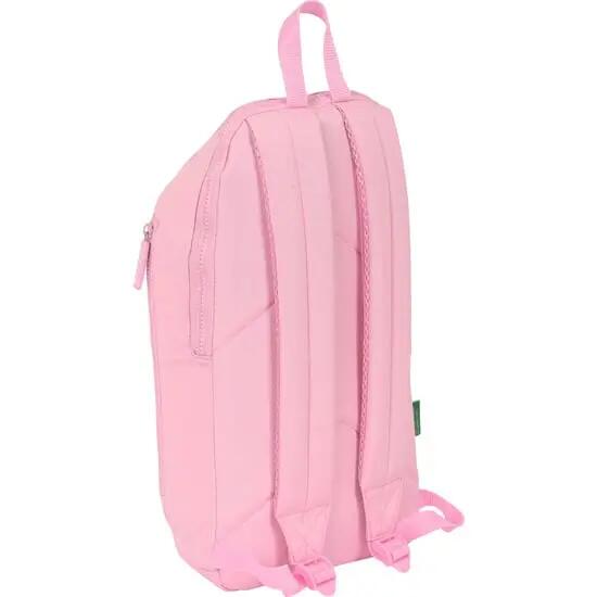 Mini Mochila Adultos Benetton Vichy con Bolsillo Frontal y Cremallera Rosa 2/3