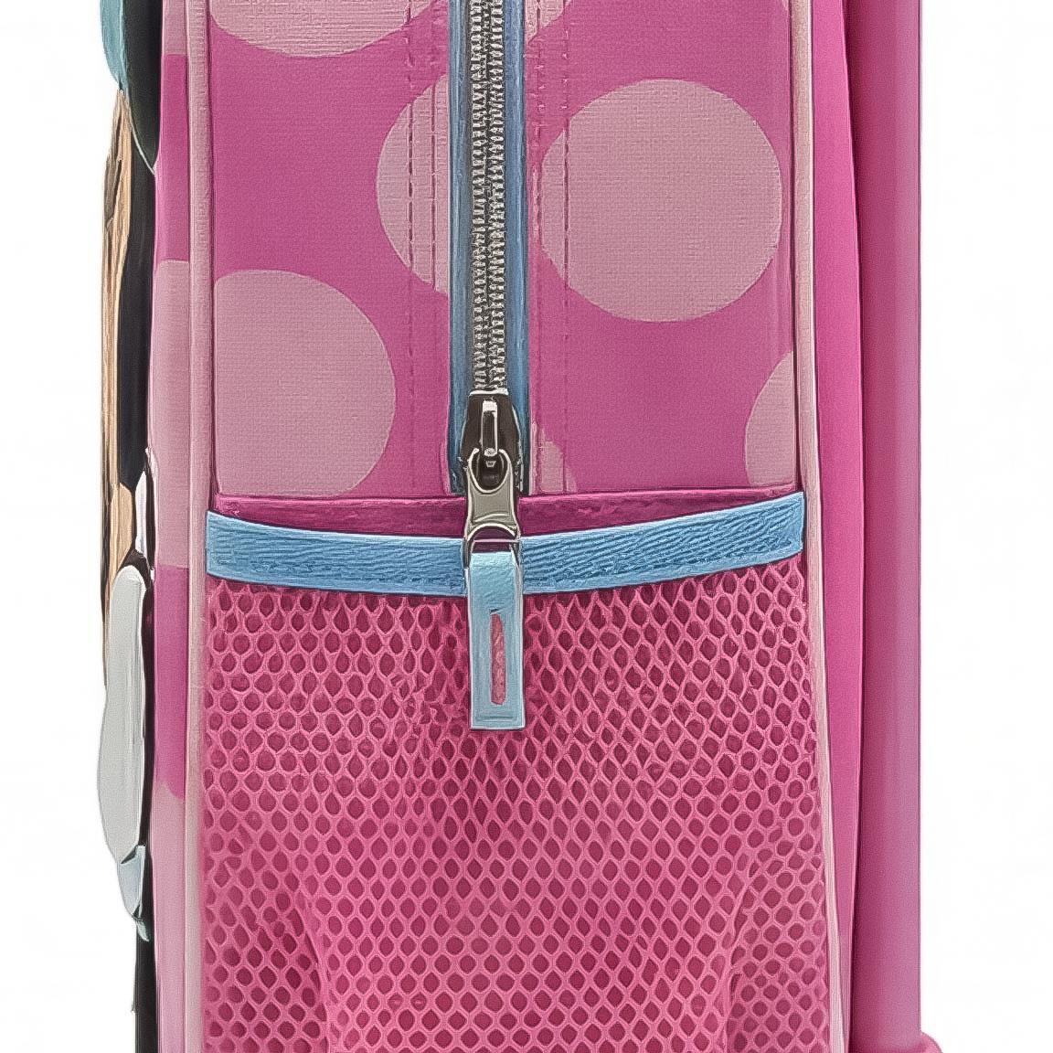 Zaino scolastico trolley 3D di Minnie Mouse per bambini, realizzato in 3/6