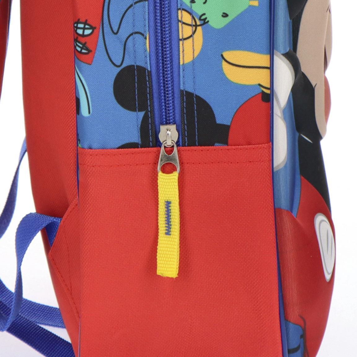 Mochila escolar infantil 3D do Mickey Mouse, feita de poliéster e EVA, nas cores 3/7