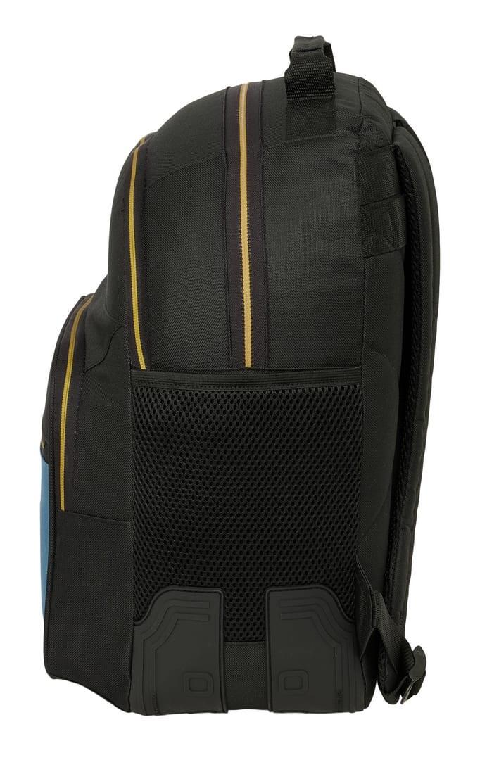Mochila escolar Munich adaptável a carrinhos com bolso frontal, preta e azul. 3/3