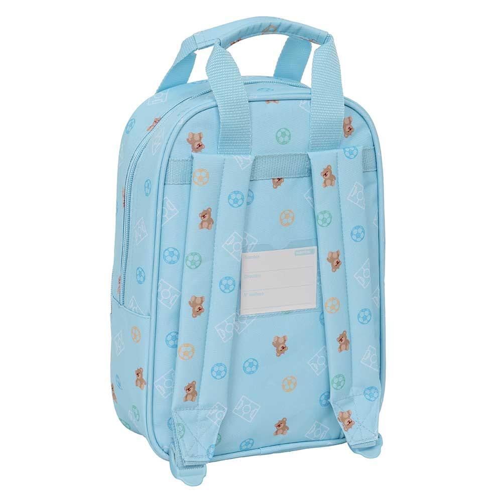 Mochila infantil pré-escolar do Real Madrid com bolso frontal, azul claro 2/3