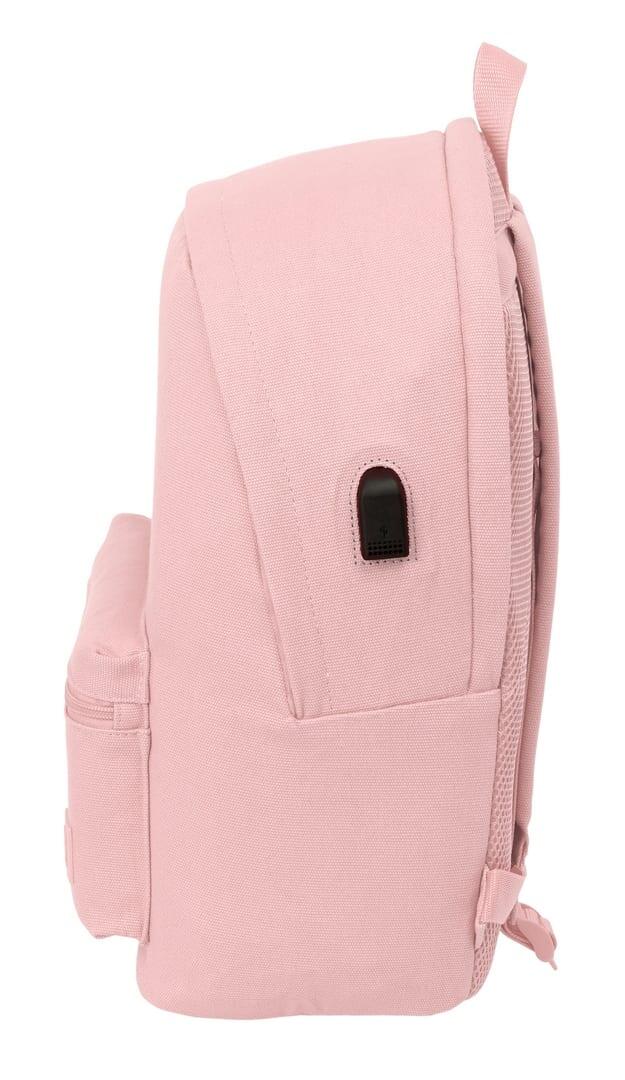 Mochila Safta Basic para Adultos para Laptop de 15,6" com USB Rosa 3/6