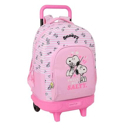Sac à dos Snoopy pour enfant en similicuir avec poche avant - Rouge