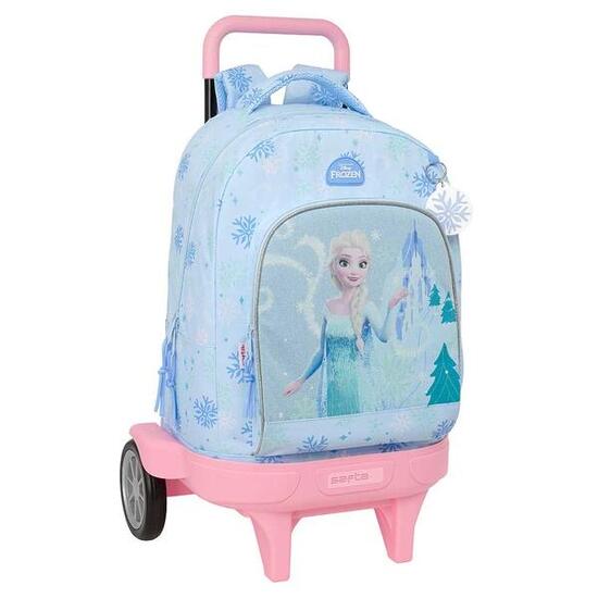 Mochila Guardería Infantil Frozen Adaptable a Carro con Cremallera Azul Claro