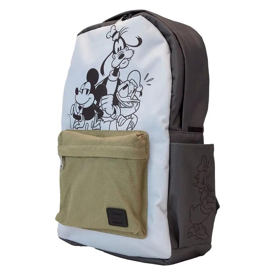 Zaino da adulto in nylon con Topolino e i suoi amici, con tasca frontale 3/4