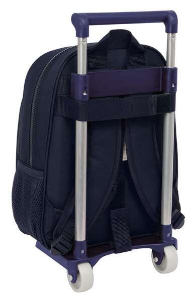 Zaino scolastico per bambini del Real Madrid con trolley e tasca frontale - Blu 2/5