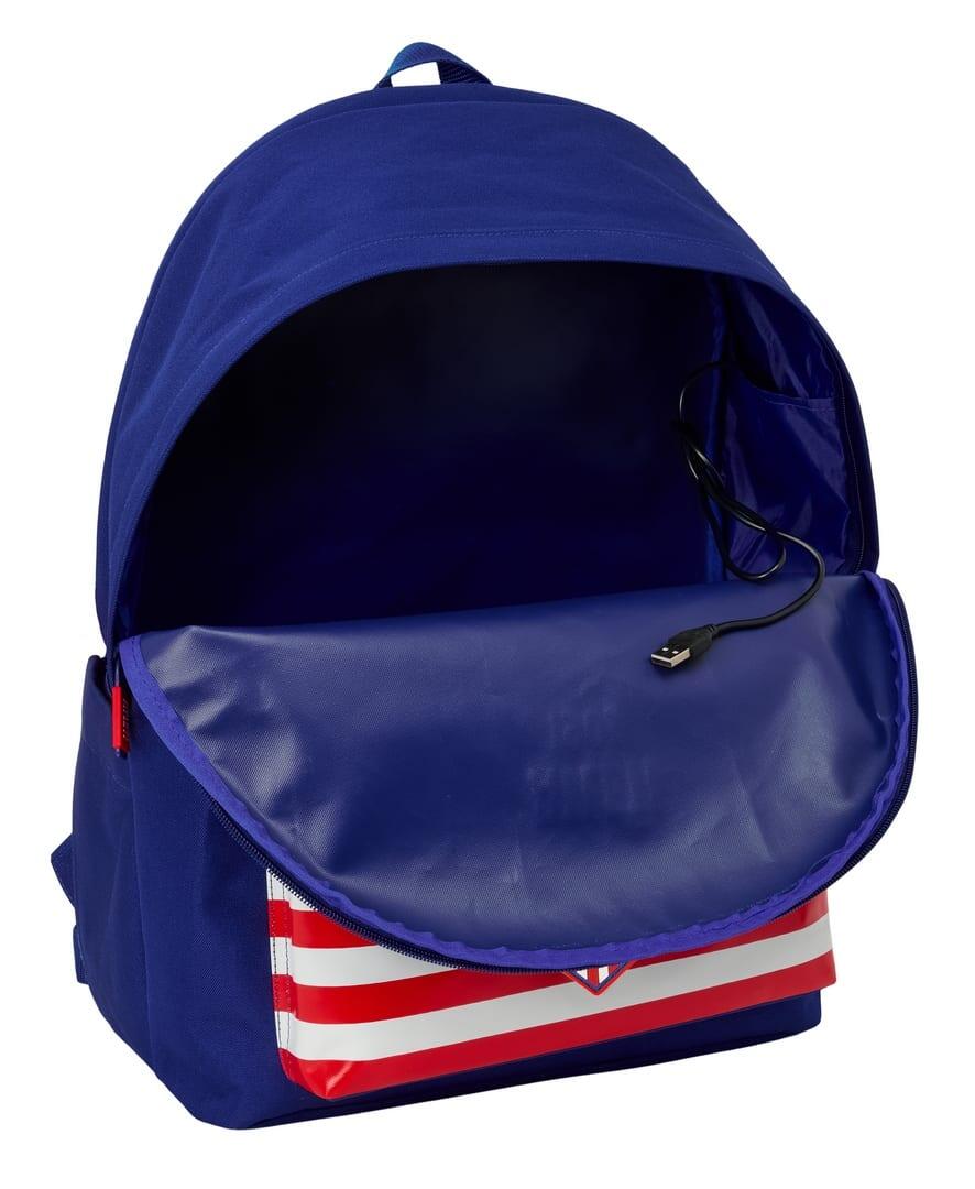 Mochila para laptop Atlético de Madrid para adultos com porta USB e bolso 5/6