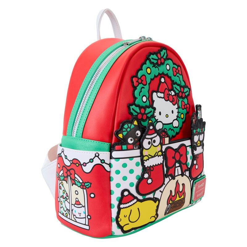 Mochila Hello Kitty Natalina para Adultos em Couro Vegano com Zíper Vermelho 4/4