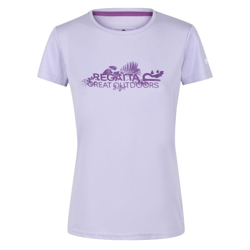 Camiseta Fingal V Diseño Impreso para Mujer Floración Lila