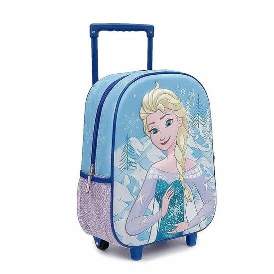 Mochila Guardería Infantil Frozen Adaptable a Carro con Cremallera Azul Claro