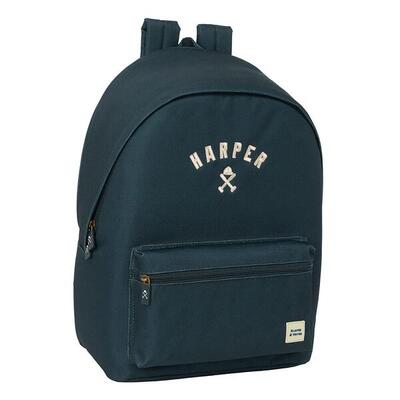 Zaino per laptop da adulto Harper & Neyer con porta USB e tasca frontale nero.