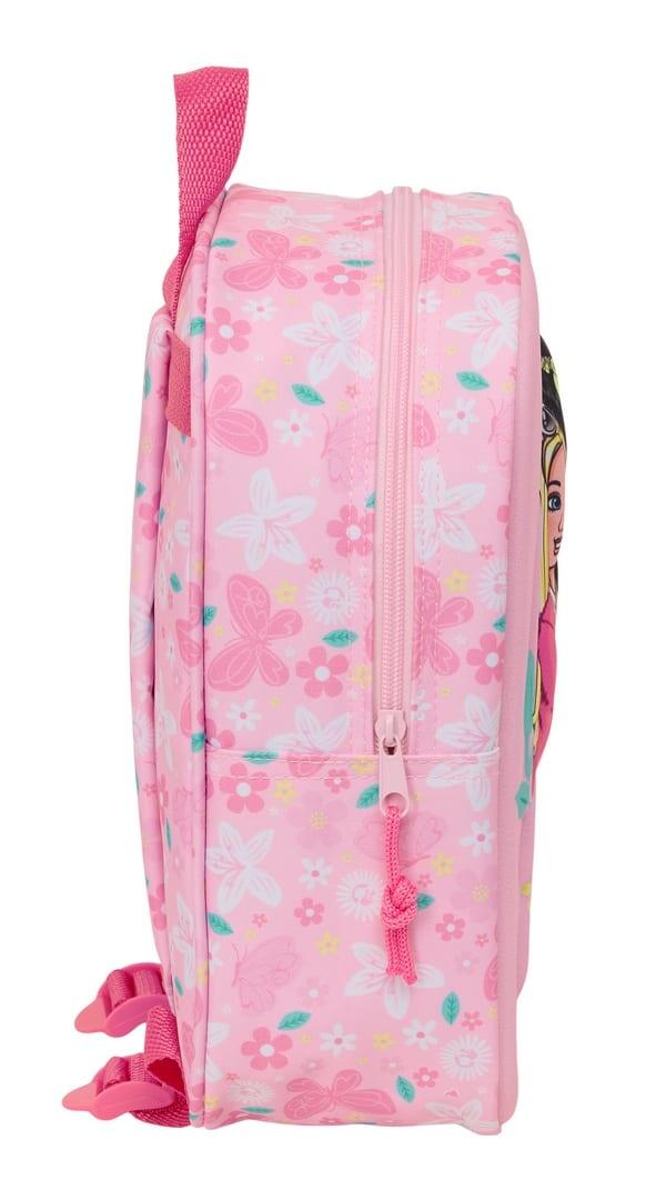 Barbie 3D-Kinderrucksack mit Reißverschluss und Tragegriff, Rosa 3/3