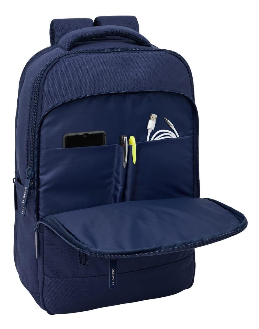 Mochila El Ganso Jeans para adultos, para laptop de 15,6", com porta USB, azul 5/7