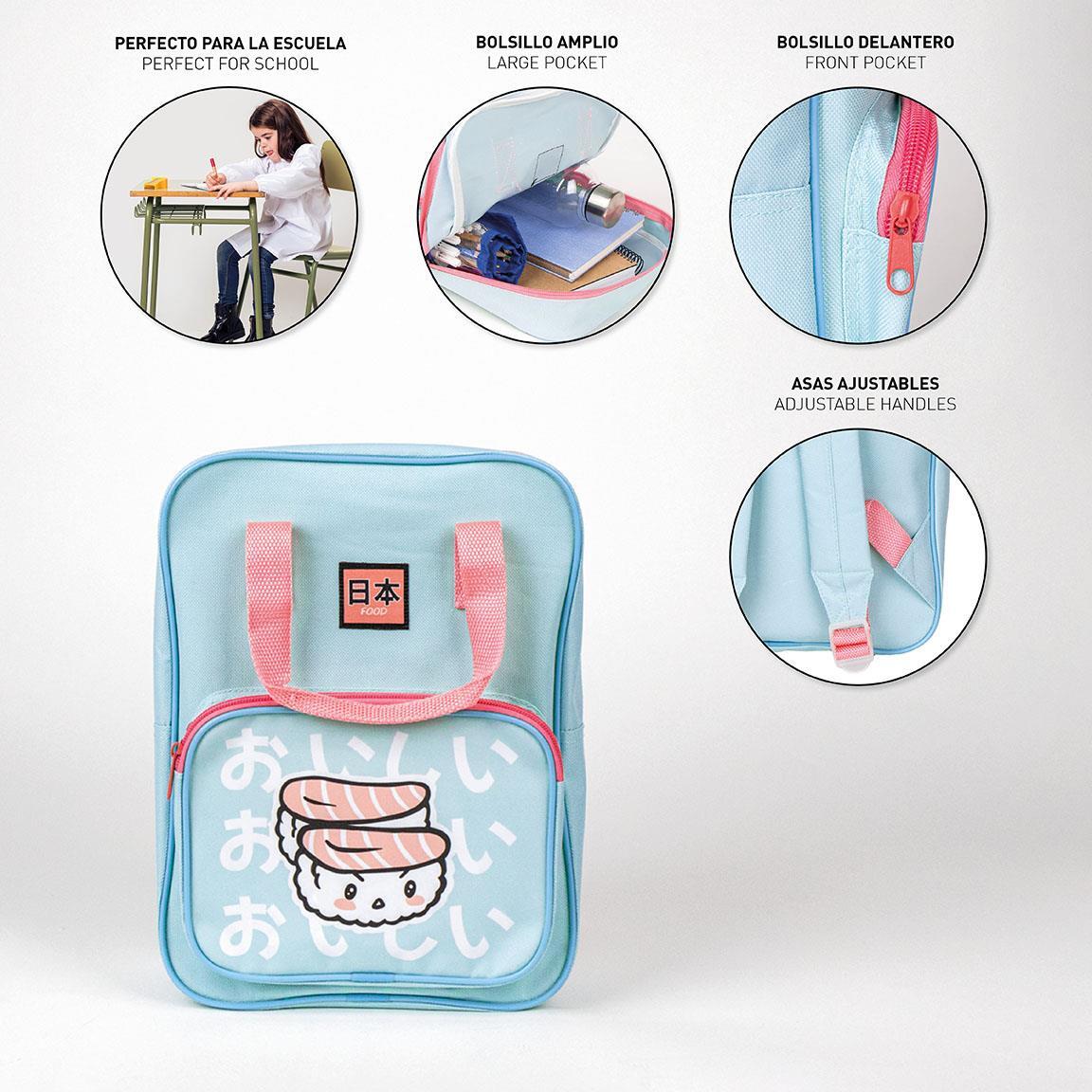 Sac à dos scolaire pour enfants Otaku avec bretelles réglables et poche avant 5/7