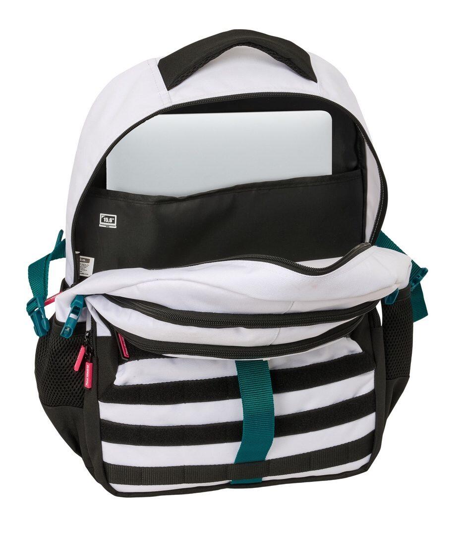 Mochila infantil do Real Madrid com bolso frontal e compartimento para laptop de 5/5