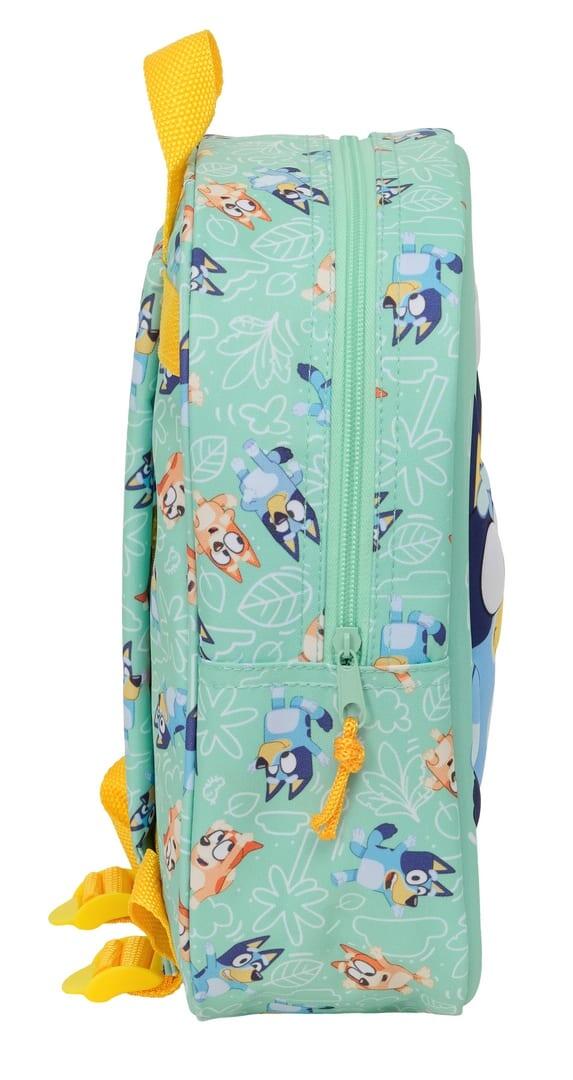 Mochila infantil Bluey 3D com zíper verde menta 3/3