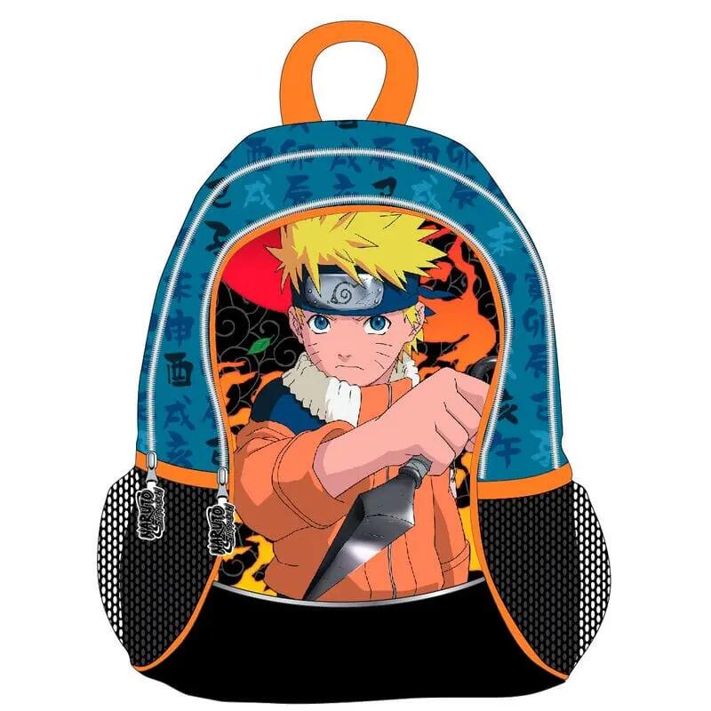 Zaino per bambini Naruto Shippuden, 40 cm, con tasca frontale, blu e nero. 2/2
