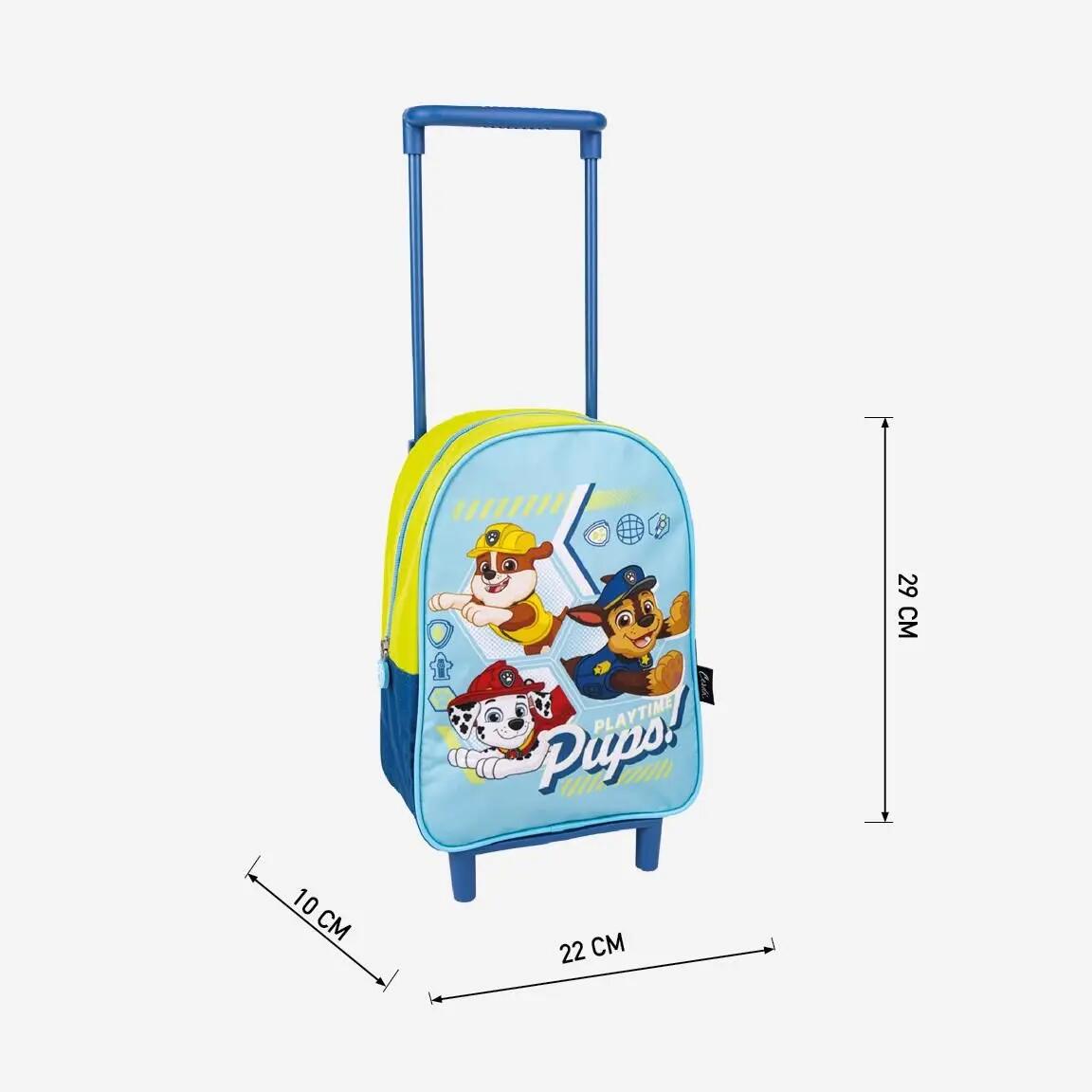 Mochila escolar infantil Patrulha Canina com rodinhas e alça telescópica - Azul 4/7