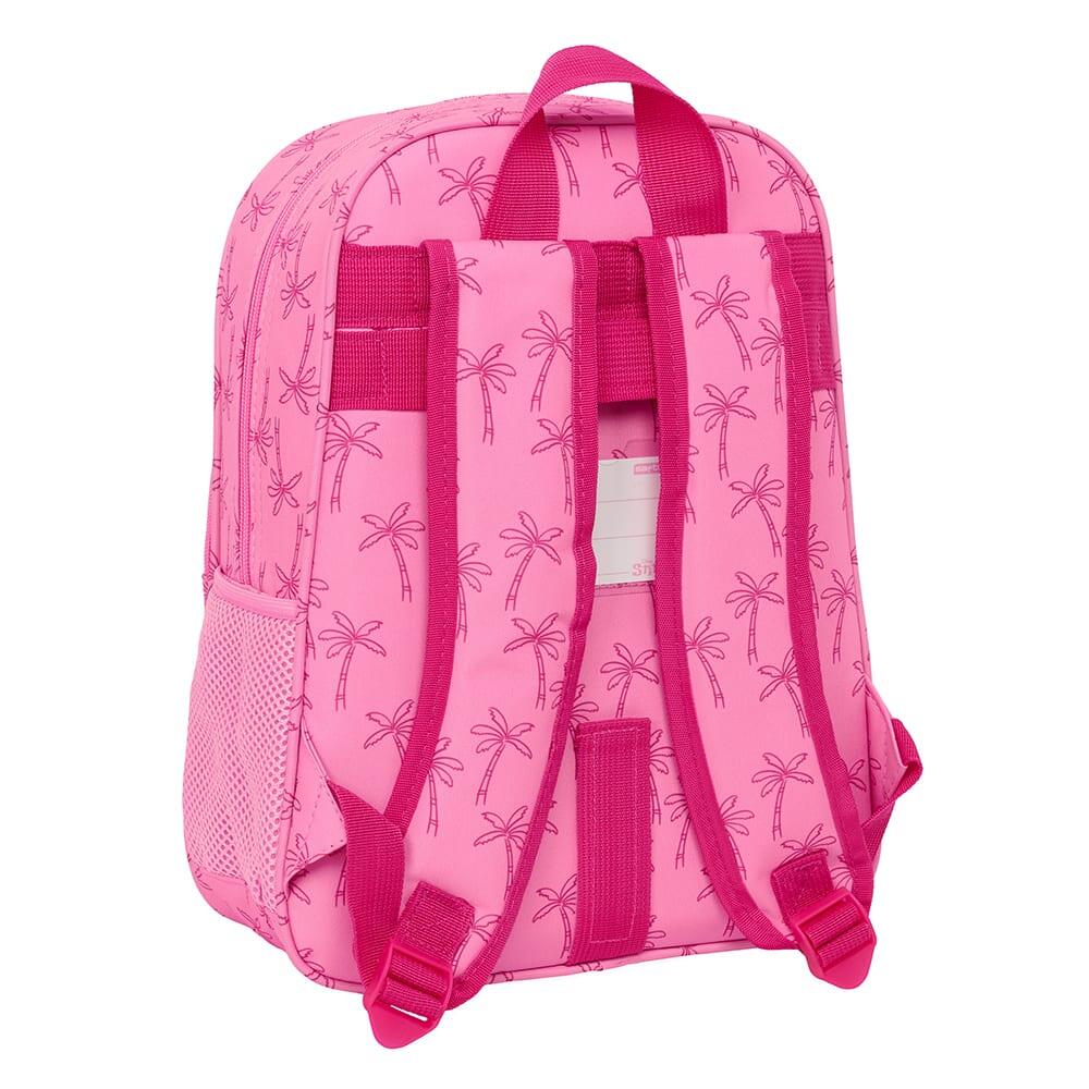Mochila infantil Stitch adaptável a carrinhos com bolso frontal rosa 2/3
