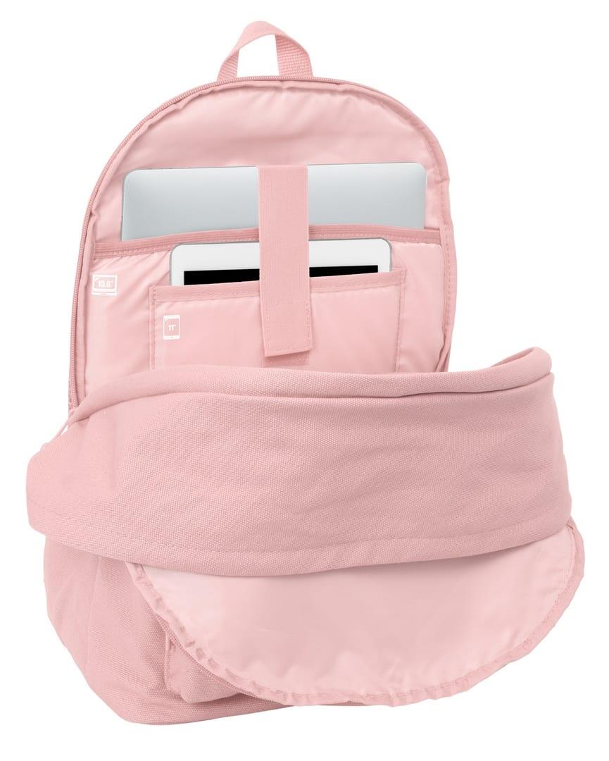 Mochila Safta Basic para Adultos para Laptop de 15,6" com USB Rosa 6/6
