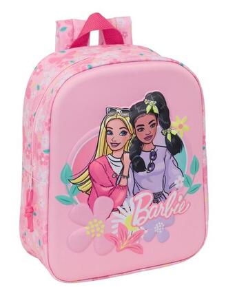 Sac à dos Barbie 3D pour enfants avec porte-bouteille et bretelles rembourrées
