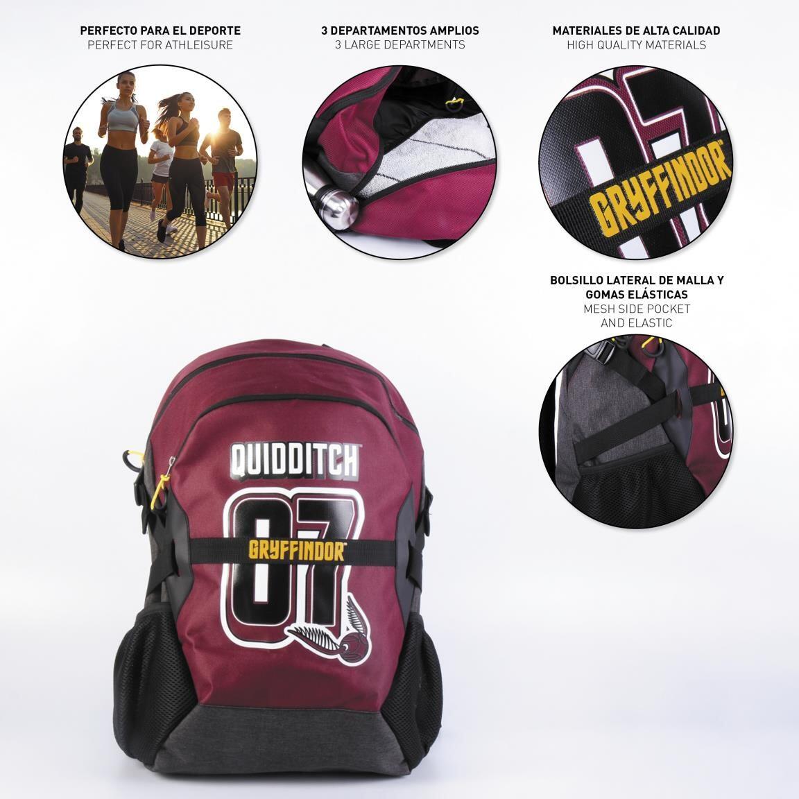 Sac à dos de sport adulte Harry Potter avec bretelles réglables, bordeaux 4/7