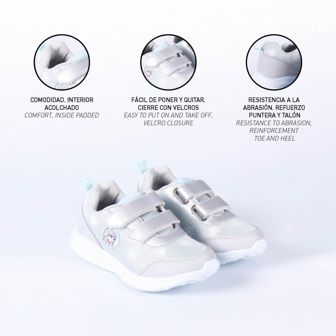 Scarpe da ginnastica Bambino Frozen II con Doppio Velcro Grigio e Bianco 5/7