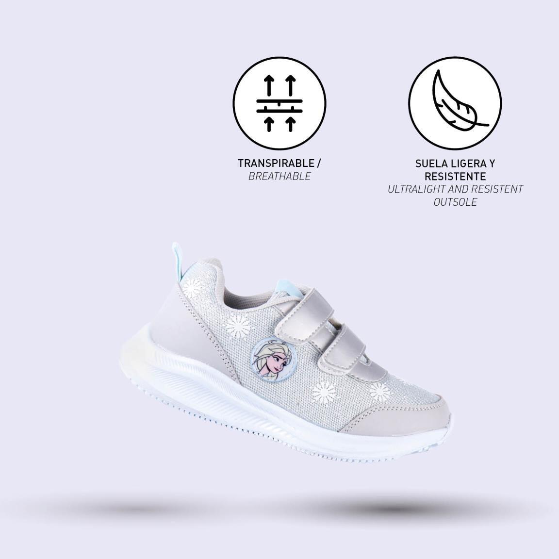 Scarpe da ginnastica Bambino Frozen II con Doppio Velcro Grigio e Bianco 4/7