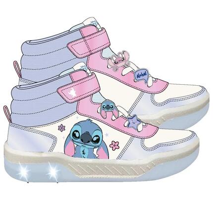 Zapatillas Deportivas con Luces Infantil Stitch con Doble Velcro Lila