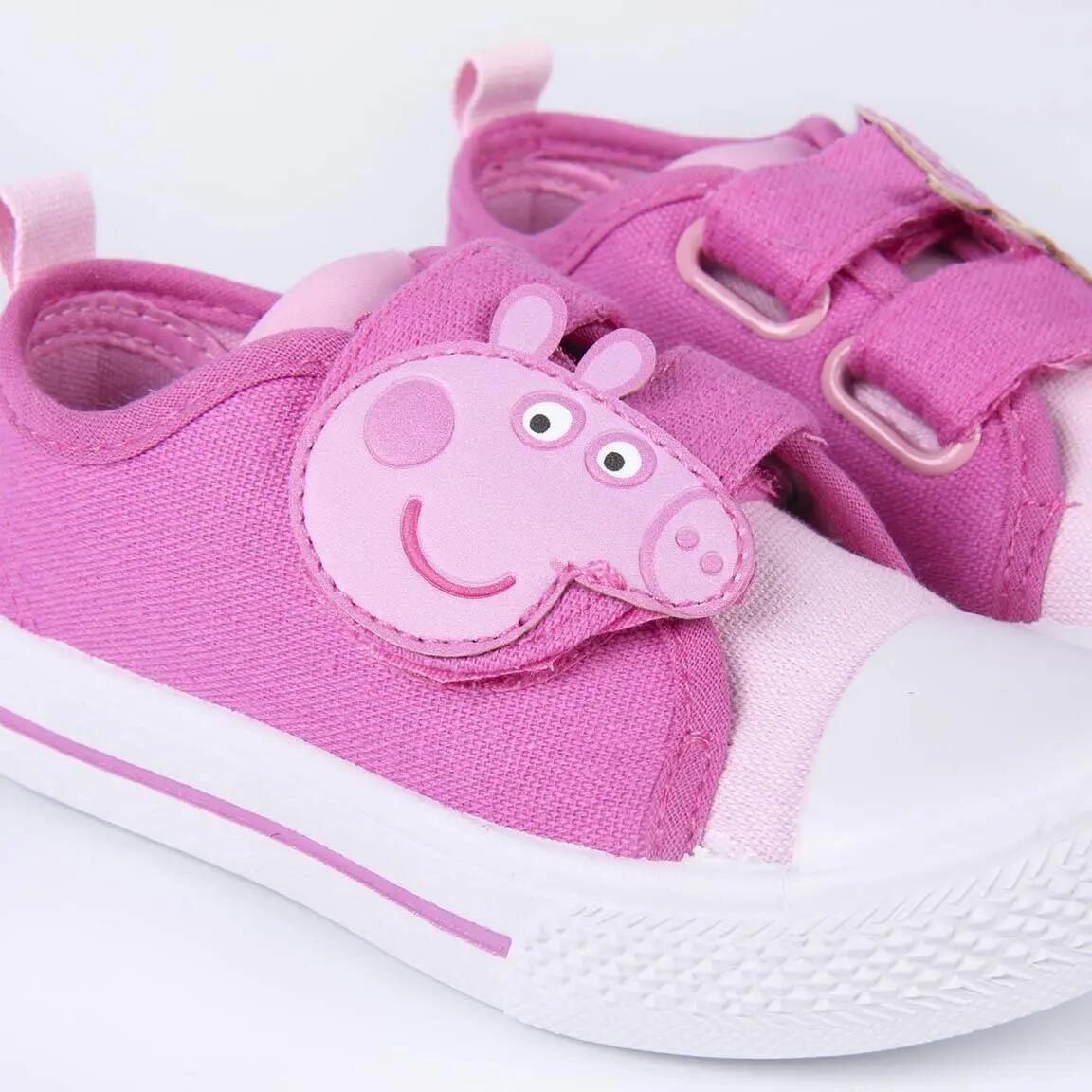 Scarpe da ginnastica bimbo Peppa Pig in tela doppio velcro rosa bianche 7/7