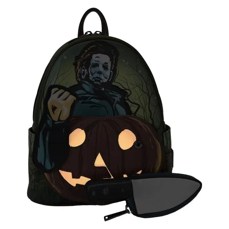 Zaino da adulto Michael Myers per Halloween, 26 cm, con cerniera verde. 3/4