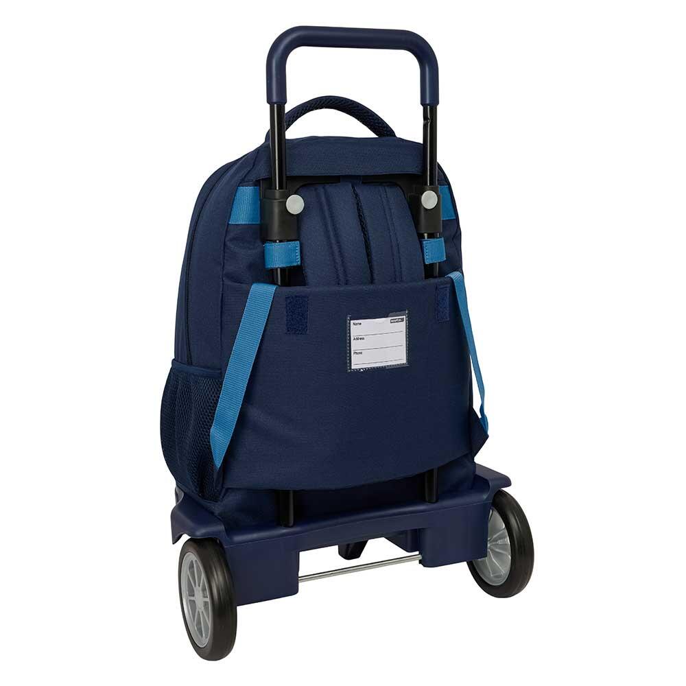 Mochila escolar infantil Spagnolo com rodas e bolso frontal, azul. 2/3