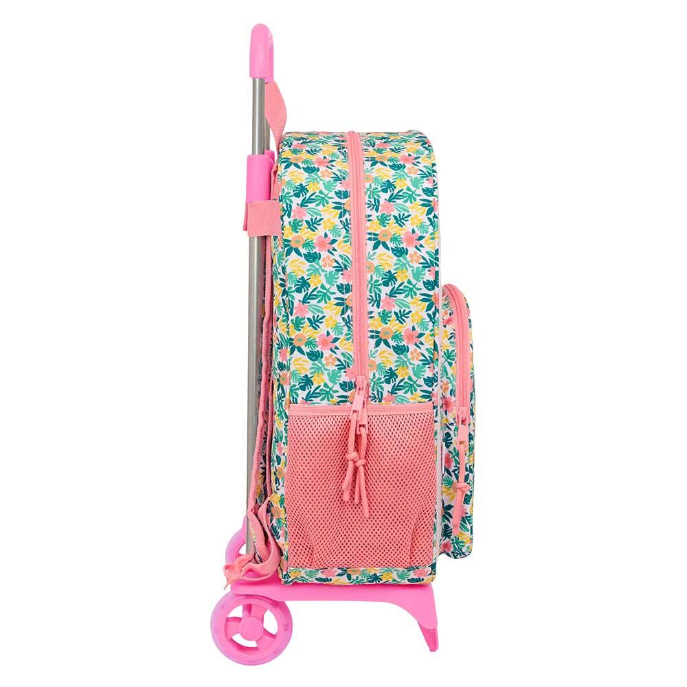 Mochila escolar infantil Vaiana com rodas e bolso frontal, rosa. 3/3