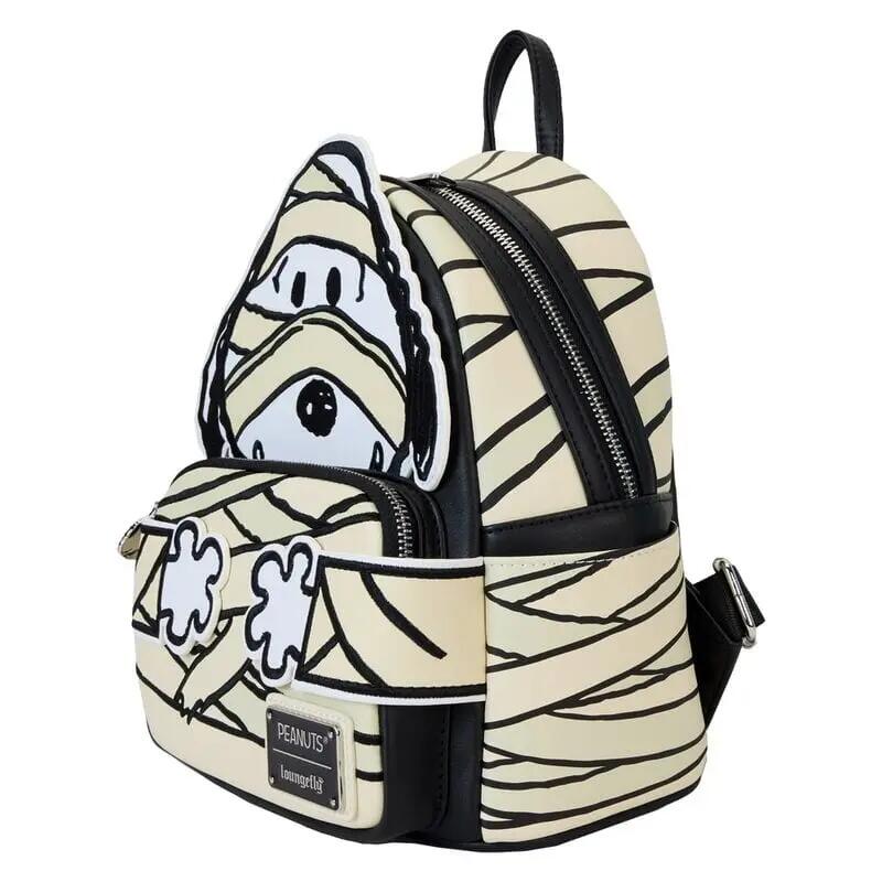 Zaino per adulti Snoopy Mummy in ecopelle con tasca frontale, beige 3/4