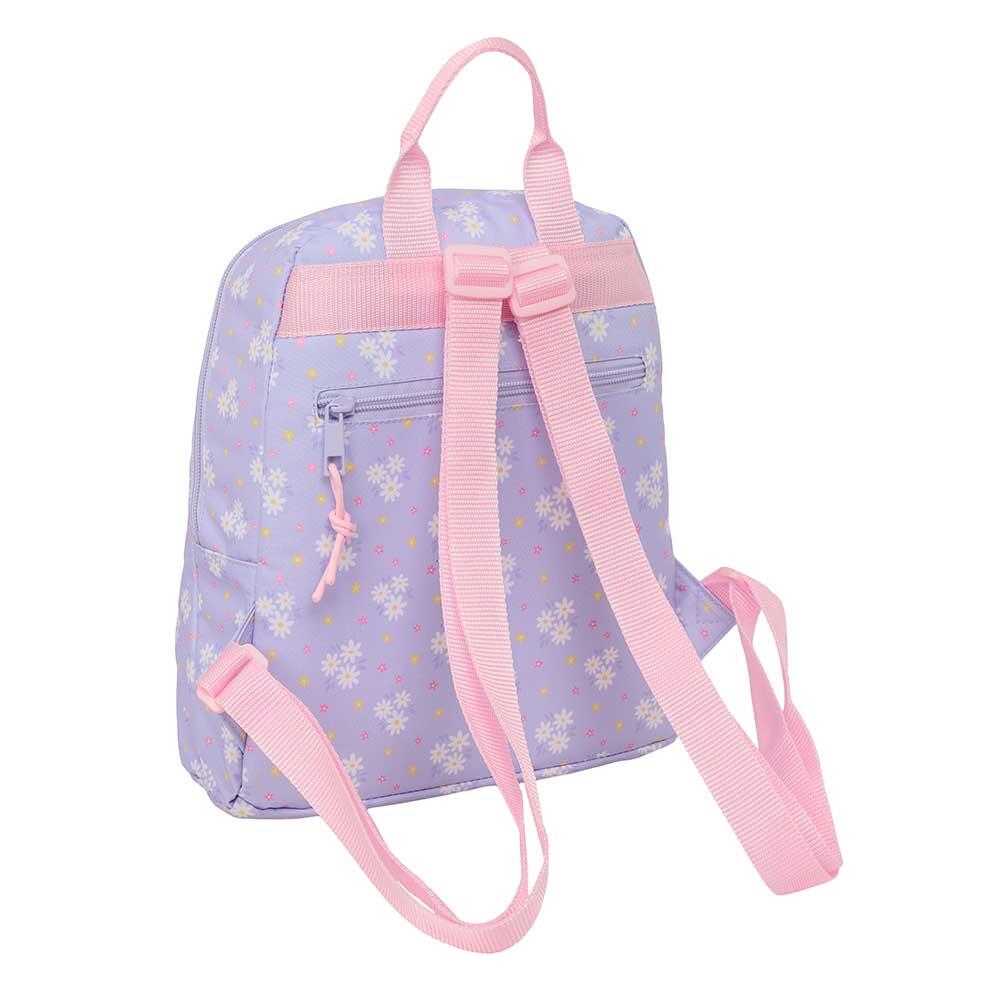 Mochila infantil mini Bouquet com bolso frontal e alças ajustáveis, lilás e 2/4